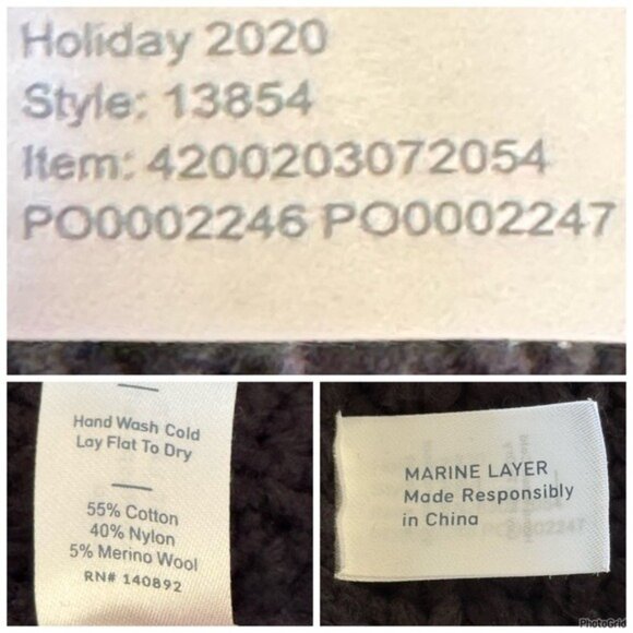 Marine Layer Open Front Cardigan Size Medium Merino Wool Blend in Autumn Brown - Picture 10 of 13